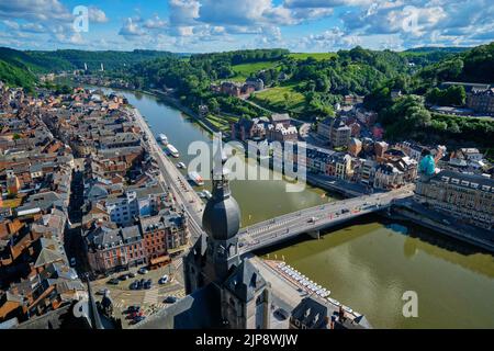 dinant, zitadelle von dinant, notre-dame de dinant Stockfoto