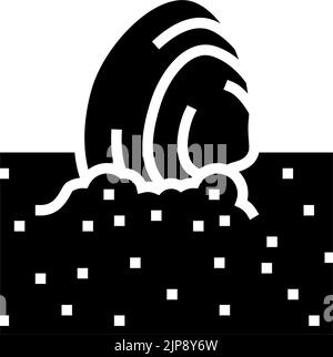 Abbildung des Symbols „Sand Sea Shell Glyph“ Stock Vektor