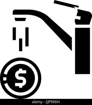 Einkommen finanzielle Freiheit Geld Glyphe Symbol Vektor Illustration Stock Vektor