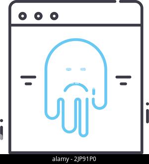 Seite nicht gefunden Zeilensymbol, Umrisssymbol, Vektordarstellung, Konzeptzeichen Stock Vektor