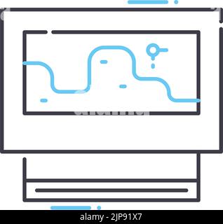 Spiel Kardellinie Symbol, Umriss Symbol, Vektor-Illustration, Konzept Zeichen Stock Vektor