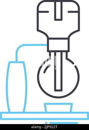 Symbol für die Siphon-Kaffeelinie, Umrisssymbol, Vektordarstellung, Konzeptzeichen Stock Vektor