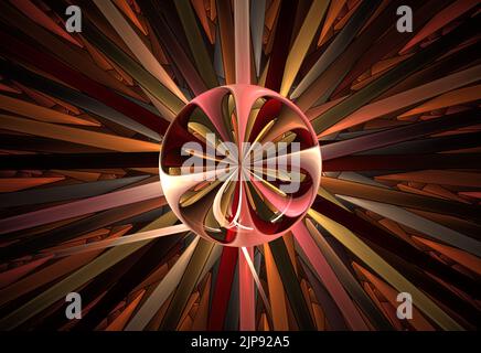 Digitale Computer fraktale Kunst. Abstrakte fraktale empfindliche leichte Glasblase. Farben Blase fraktal. Stockfoto