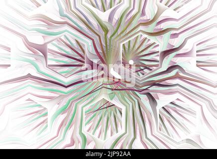 Abstrakte sechseckige Textur. Fraktaler Hintergrund. Fantasy digitale Kunst. Rendering. Stockfoto