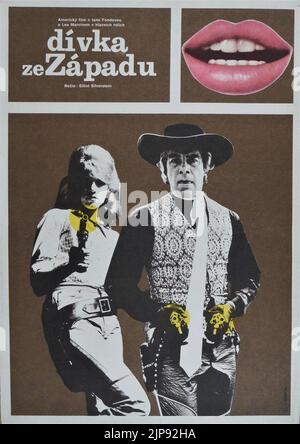 Tschechisches Plakat für JANE FONDA und LEE MARVIN in CAT BALLOU 1965 Regisseur ELLIOT SILVERSTEIN Roman Roy Chansons Harold Hecht Corporation / Columbia Picturs Stockfoto