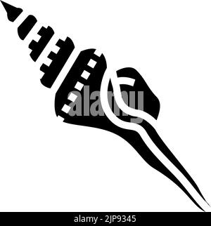 Spindel Meer Muschel Strand Glyphe Symbol Vektorgrafik Stock Vektor