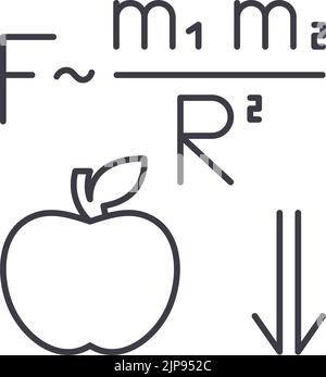 Physik Formel Linie Symbol, Umriss Symbol, Vektor Illustration, Konzept Zeichen Stock Vektor