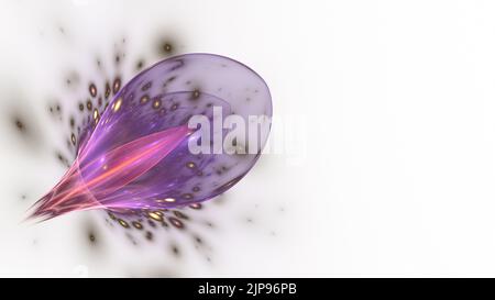 Augapfel, Optik, Lichtbeugung, organische Formen. Organische Alien floral Lebensform, Wissenschaft Experiment mit Lichtübertragung. Abstrakt Leuchtender Frac Stockfoto