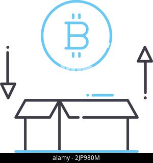 Transaction Block line icon, outline icon, Vector illustration, concept sign Stock Vektor