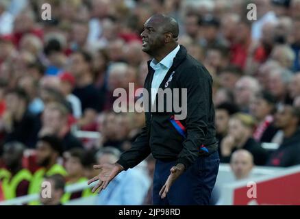 Liverpool, England, 15.. August 2022. Patrick Vieria Manager von Crystal Palace während des Spiels in der Premier League in Anfield, Liverpool. Bildnachweis sollte lauten: Simon Bellis / Sportimage Stockfoto