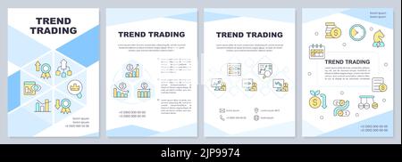 Trend Trading Blue Broschürenvorlage Stock Vektor