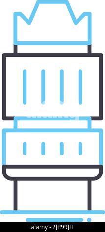Liniensymbol für Weitwinkelobjektiv, Umrisssymbol, Vektordarstellung, Konzeptschild Stock Vektor