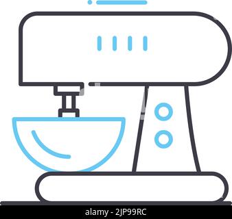 Liniensymbol der Küchenmaschine, Umrisssymbol, Vektordarstellung, Konzeptzeichen Stock Vektor