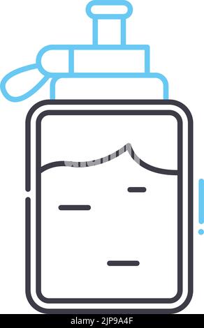Liniensymbol für Wasserkolben, Umrisssymbol, Vektordarstellung, Konzeptzeichen Stock Vektor