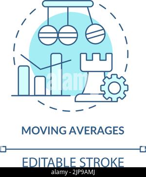Symbol für das türkisfarbene Konzept „gleitende Durchschnittswerte“ Stock Vektor