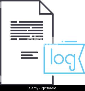 Symbol für Protokolldatei, Umrisssymbol, Vektordarstellung, Konzeptzeichen Stock Vektor
