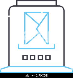 Liniensymbol des Postsystems, Umrisssymbol, Vektordarstellung, Konzeptzeichen Stock Vektor