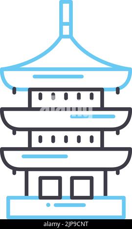 Miroshima-Gedenklinie Symbol, Umriss-Symbol, Vektor-Illustration, Konzept-Zeichen Stock Vektor