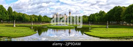 Schwerin Schloss in Deutschland Europa Luftbild schönes Wetter das schönste Schloss Stockfoto