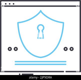 Rahmendatei Liniensymbol, Umrisssymbol, Vektordarstellung, Konzeptzeichen Stock Vektor