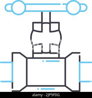 Liniensymbol für Rohrleitungsventile, Umrisssymbol, Vektordarstellung, Konzeptschild Stock Vektor