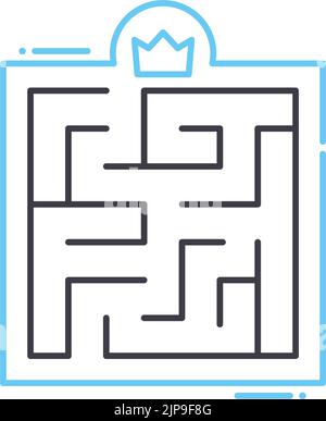Maze Linie Symbol, Umriss Symbol, Vektor-Illustration, Konzept Zeichen Stock Vektor