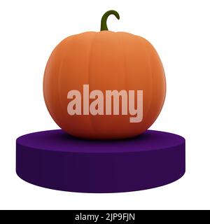 3D Illustration von halloween Kürbis oben Podium Hintergrund Design-Element Stockfoto