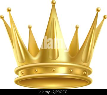 Königskrone. Realistisches Gold. Modell mit Premium-Symbol Stock Vektor