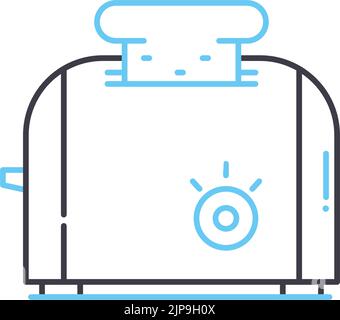 toaster-Liniensymbol, Umrisssymbol, Vektordarstellung, Konzeptzeichen Stock Vektor