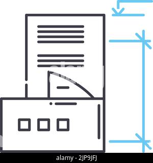 Liniensymbol für Größenmessung, Umrisssymbol, Vektordarstellung, Konzeptzeichen Stock Vektor