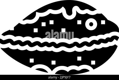 Abbildung des Symbols „Cowrie Sea Shell Beach Glyph“ Stock Vektor
