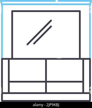 toilettenkabinettensymbol, Umrisssymbol, Vektordarstellung, Konzeptschild Stock Vektor