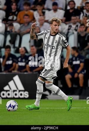 Turin, Italien, 15. August 2022, Nicolo Rovella von Juventus FC im Einsatz während des Spiels der Serie A 2022/23 zwischen Juventus FC und US Sassuolo im Allianz Stadium am 15. August 2022 in Turin, Italien Stockfoto