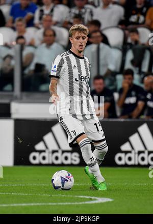 Turin, Italien, 15. August 2022, Nicolo Rovella von Juventus FC im Einsatz während des Spiels der Serie A 2022/23 zwischen Juventus FC und US Sassuolo im Allianz Stadium am 15. August 2022 in Turin, Italien Stockfoto