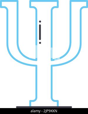 Psychologe Linie Symbol, Umriss Symbol, Vektor-Illustration, Konzept Zeichen Stock Vektor