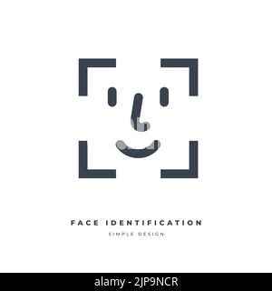 Gesichtserkennung Symbol für dünne Linien. Gesicht-id-Symbol. Gesichtserkennungssystem Schild. Symbol für Gesichtserkennung. Symbol für den Scanvorgang für Gesichter. Identifikation Stock Vektor