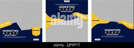 Eine Vorlage für Social-Media-Banner oder die Personalbeschaffung nach dem Marketing Stock Vektor