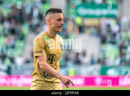 Budapest, Ungarn – 4. Mai 2022. Ferencvaros Mittelfeldspieler Lorand Paszka beim ungarischen OTP Bank Liga Gameweek 31 Spiel Ferencvaros gegen Zalaegerszegi (5 Stockfoto