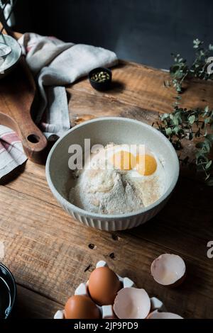 Rührschüssel, Backzutaten, Rührschüsseln, Zutat Stockfoto
