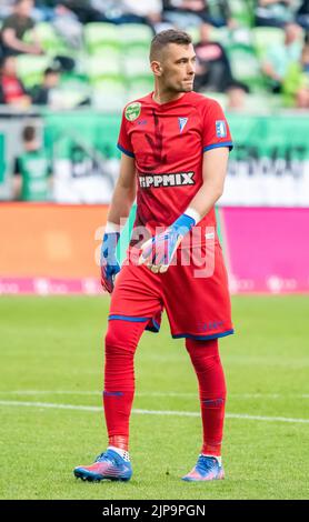 Budapest, Ungarn – 4. Mai 2022. Zalaegerszegi Torwart Demjen Patrik während des ungarischen OTP Bank Liga Gameweek 31 Match Ferencvaros gegen Zalaegerszegi Stockfoto