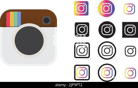 Ein Vektorpaket des Instagram-Logos im Laufe der Zeit Stock Vektor