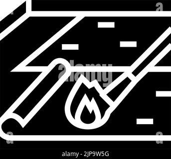 Abbildung des Glyphen-Symbols für die Montage des Asphaltdachs Stock Vektor
