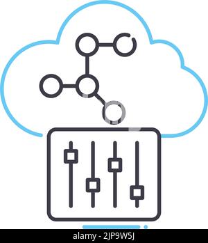 Netwrok Controller Liniensymbol, Umrisssymbol, Vektordarstellung, Konzeptzeichen Stock Vektor