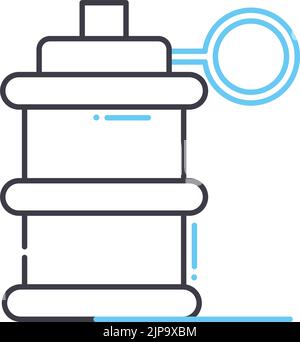 Symbol für Granatlinie, Umrisssymbol, Vektordarstellung, Konzeptzeichen Stock Vektor