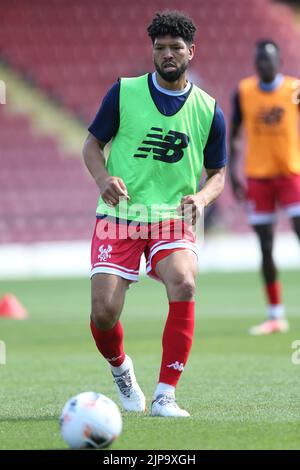 Nathaniel Knight-Percival von Kidderminster Harriers während des Spiels der Vanarama National League im Aggborough Stadium, Kidderminster. Bilddatum: Samstag, 13. August 2022. Stockfoto