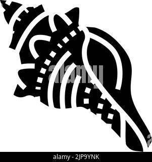 Muschel Meer Muschel Strand Glyphe Symbol Vektor Illustration Stock Vektor