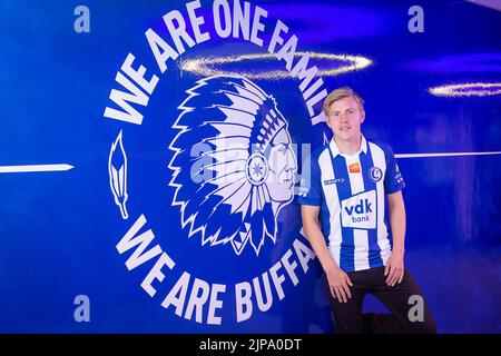 Gents Jens Pettr Hauge, abgebildet während einer Vertragsunterzeichnung des belgischen Fußballvereins KAA Gent, um einen neuen Spieler zu präsentieren, Dienstag, 16. August 2022 in Gent. BELGA FOTO JAMES ARTHUR GEKIERE Stockfoto