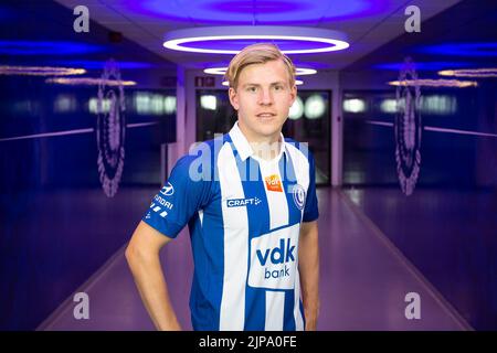 Gents Jens Pettr Hauge, abgebildet während einer Vertragsunterzeichnung des belgischen Fußballvereins KAA Gent, um einen neuen Spieler zu präsentieren, Dienstag, 16. August 2022 in Gent. BELGA FOTO JAMES ARTHUR GEKIERE Stockfoto