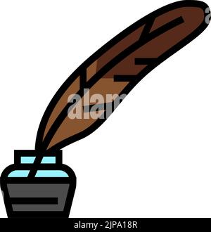 Tinte Feder weichen flauschigen Farbe Symbol Vektor Illustration Stock Vektor