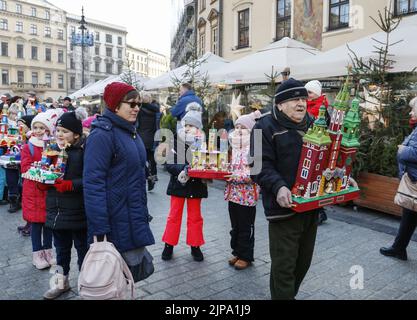 Jährlicher Krippenwettbewerb, Krakau Polen. Stockfoto